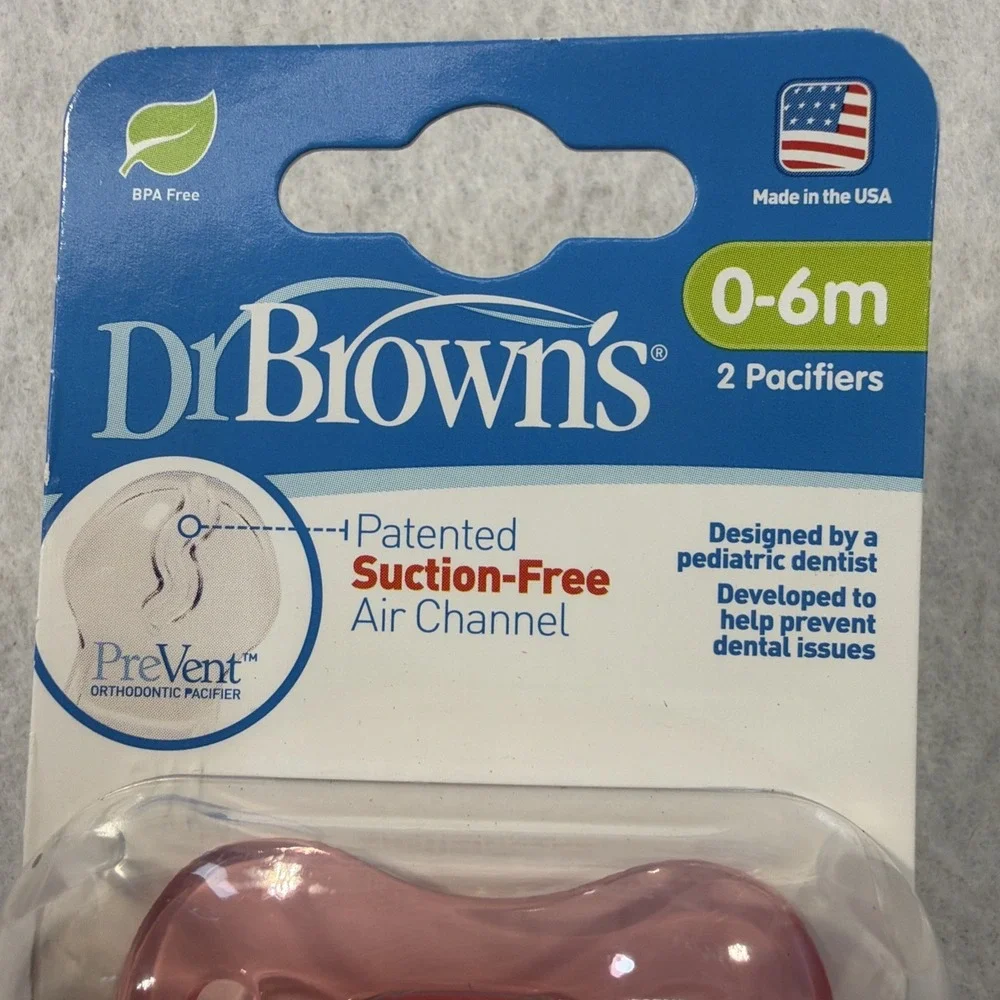 Dr Brown's PreVent Pacifiers 2-Pack 0-6 Months NEW